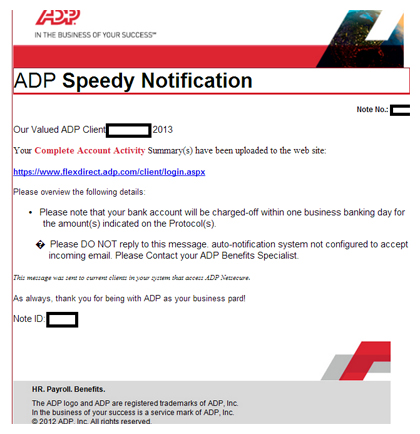 ADP Notification