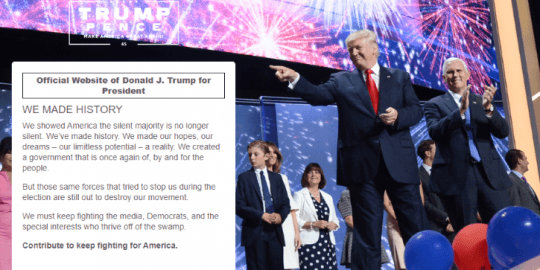 trump website exposed