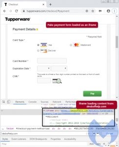 Tupperware card skimmer