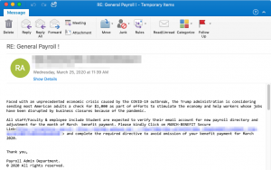 coronavirus phishing attack