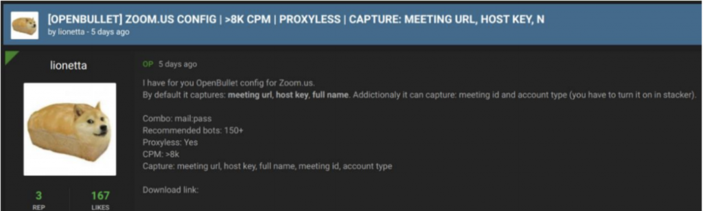 Dark web zoom compromised credentials