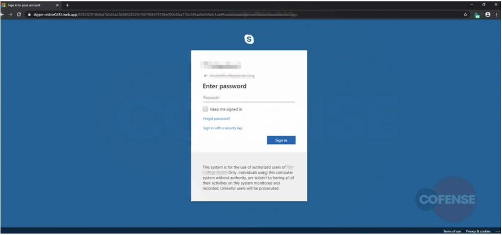 Skype phishing email