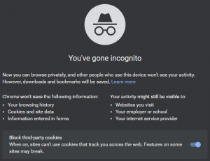 Google Chrome incognito mode