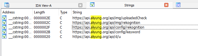 URLs codificadas na versão mais antiga do framework malicioso