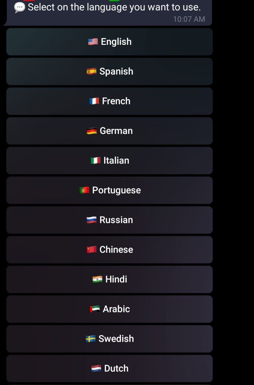 Seleção de idioma