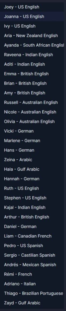 Seleção de voz