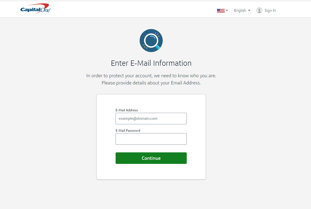 Um formulário de login que imita um serviço de e-mail