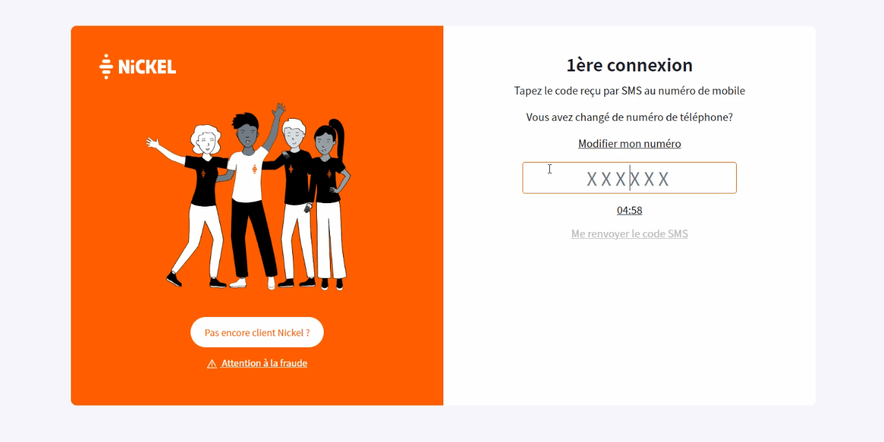 Formulário falso para digitação do OTP