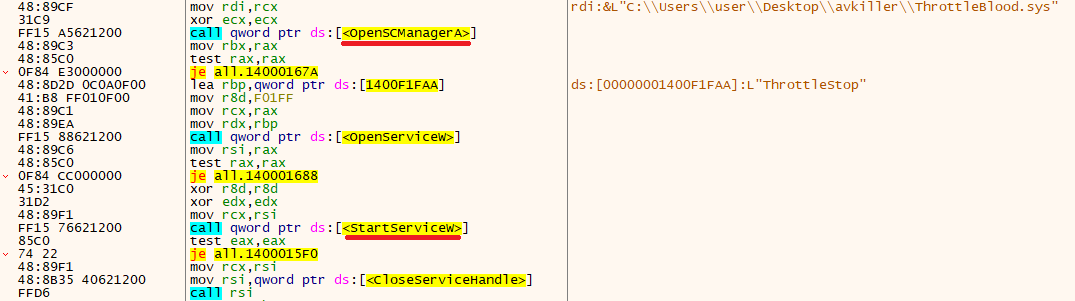 Processo de carregamento do driver ThrottleStop/ThrottleBlood