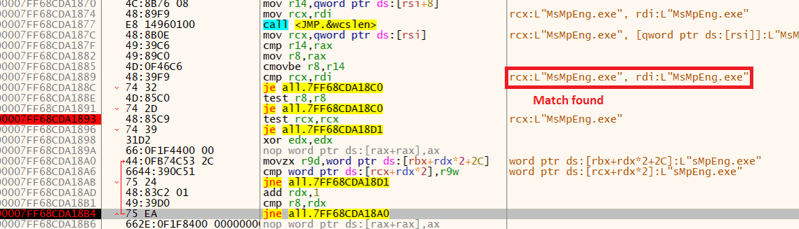 Correspondência encontrada com MsMpEng.exe