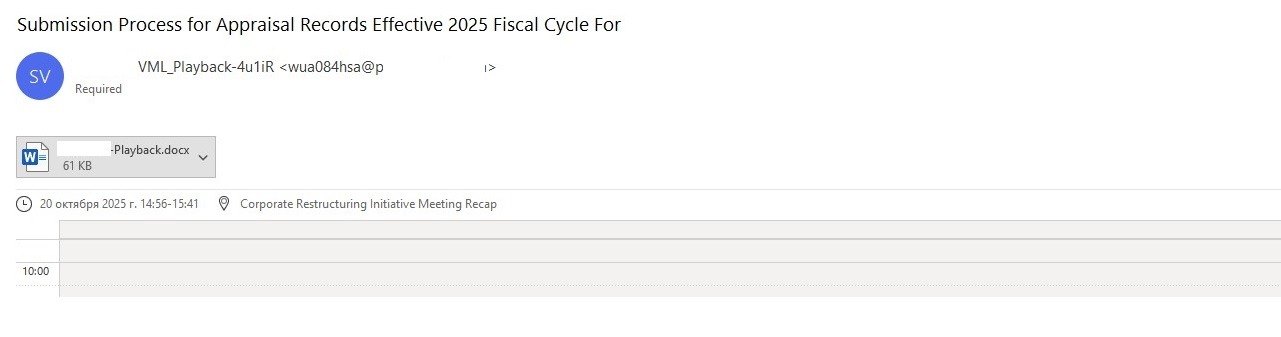Convite falso para uma reunião
