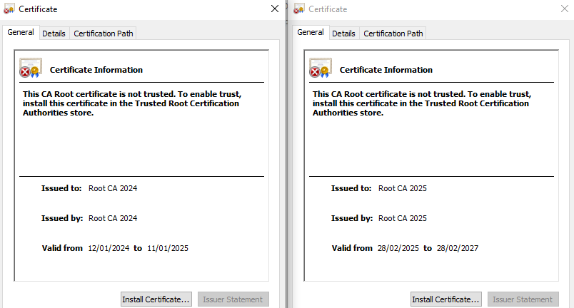 Certificado de root confiável do GoPix