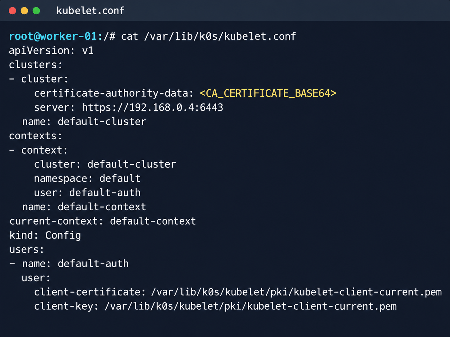 isolation-bypass1 Configuração do kubelet e endereço do servidor API