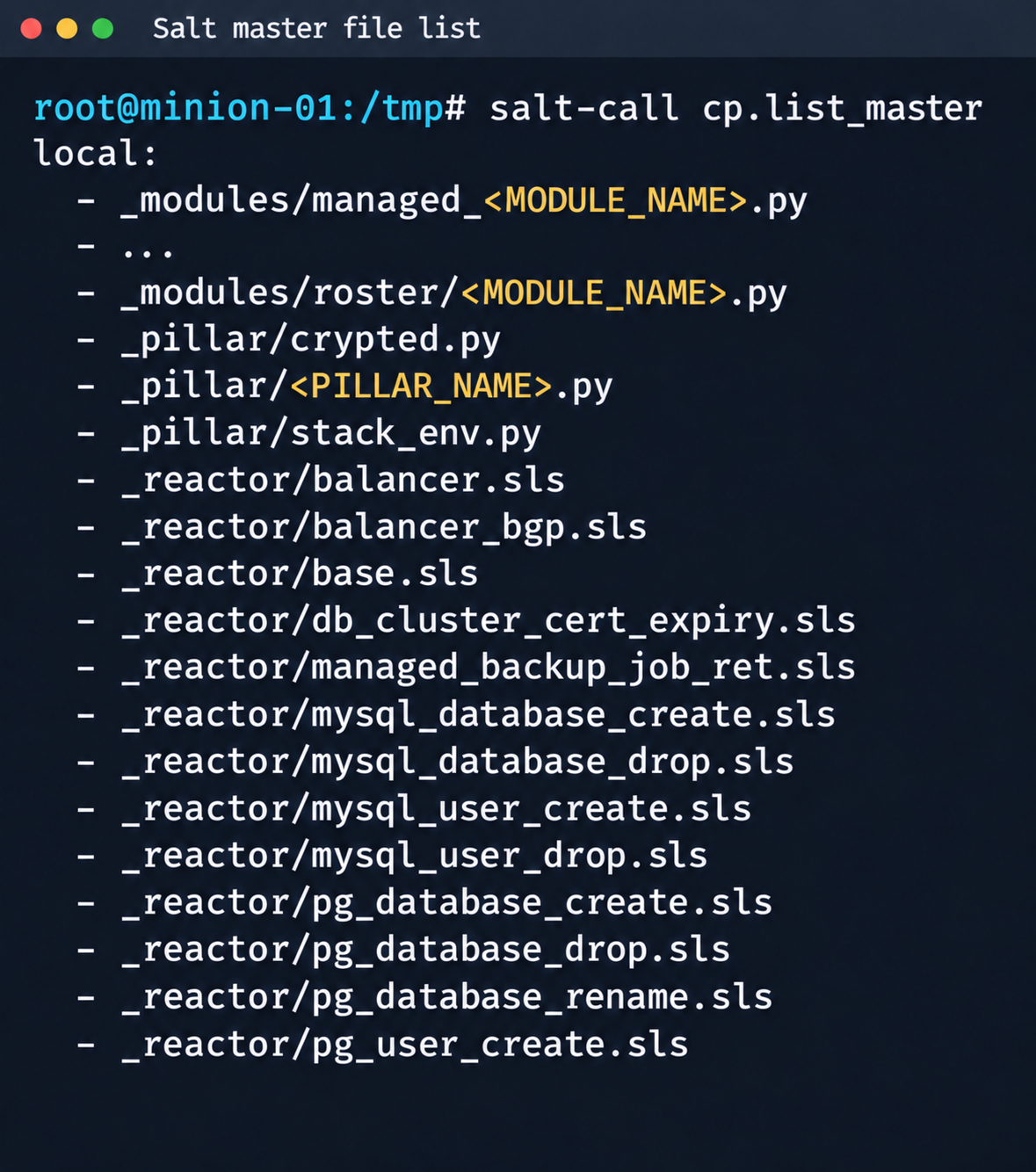 isolation-bypass16 Fragmento da lista de arquivos do Salt Master
