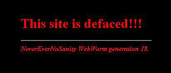 Screenshot of defaced website