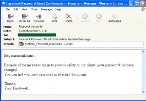 Malware found in spam messages during December 2009-2