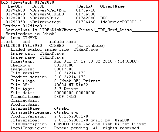 comodo filesystem filter driver is not loaded