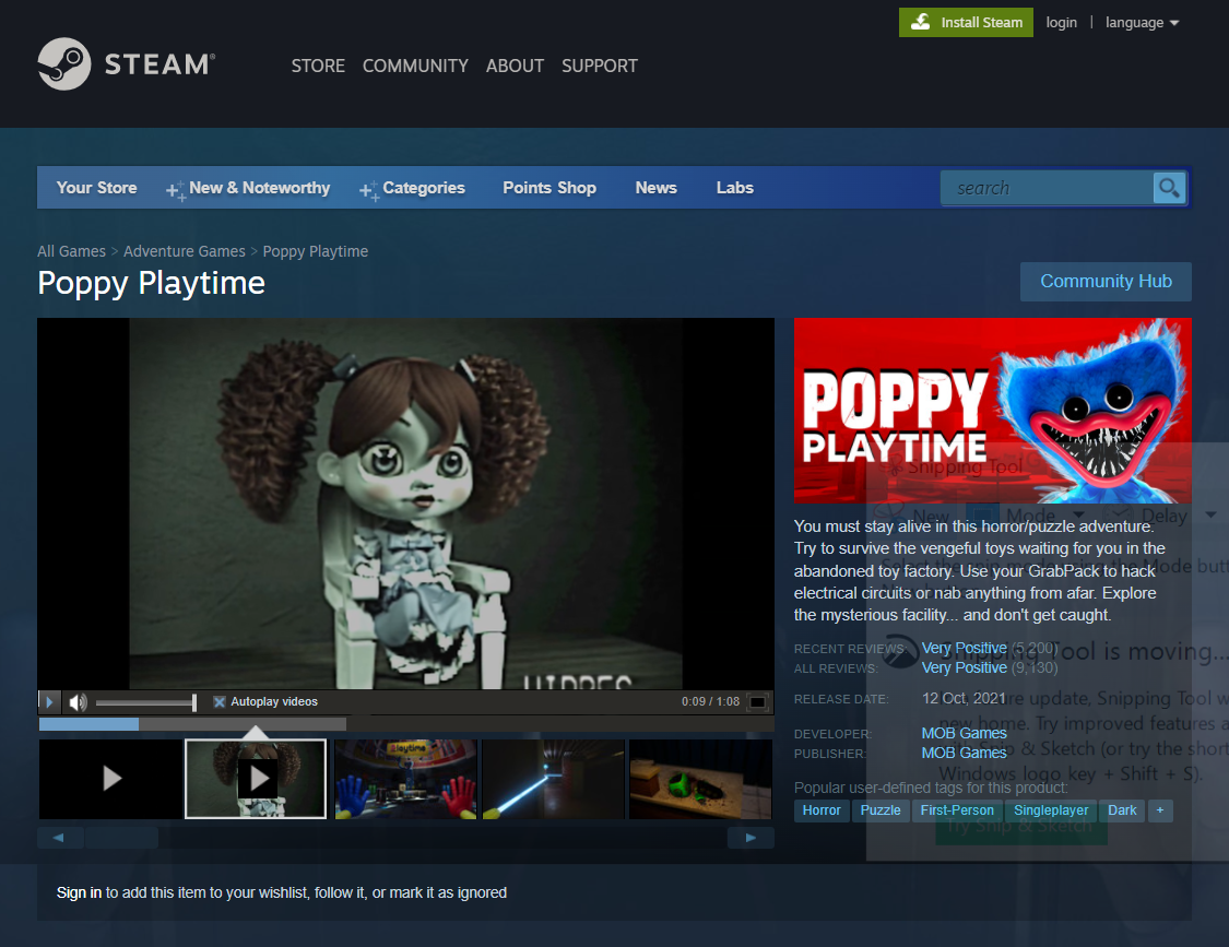 Buy Poppy Playtime (PC) - Steam Gift - GLOBAL - Cheap - !