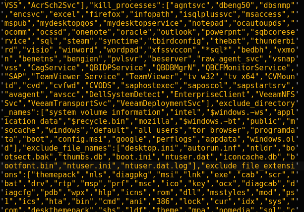 Embedded process list to kill