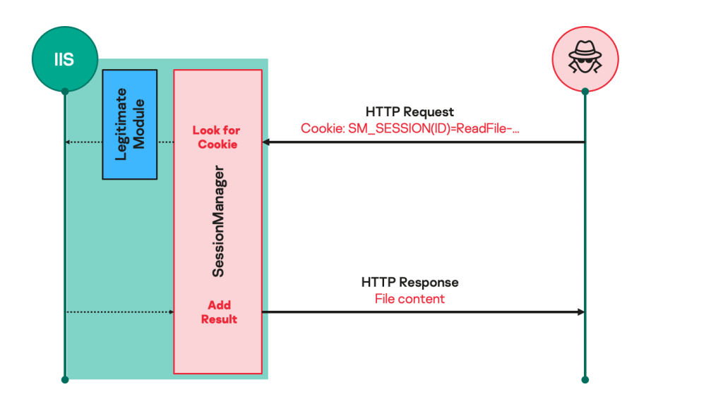 Figure 1. Malicious IIS module processing requests