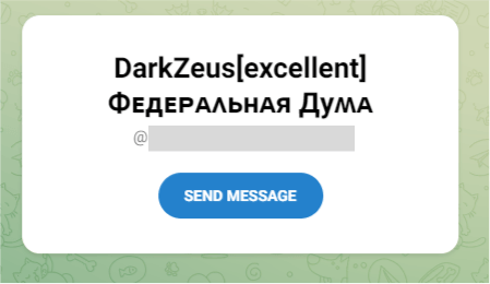 Preview of the account on Telegram