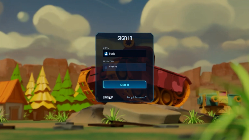 Start menu of the DeTankZone game