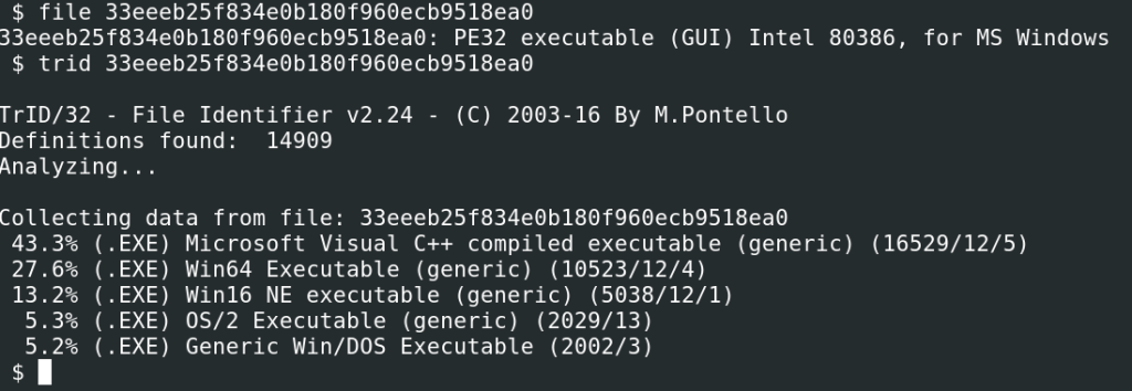 File type analysis