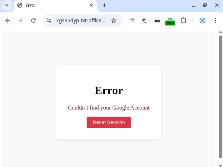 Error message