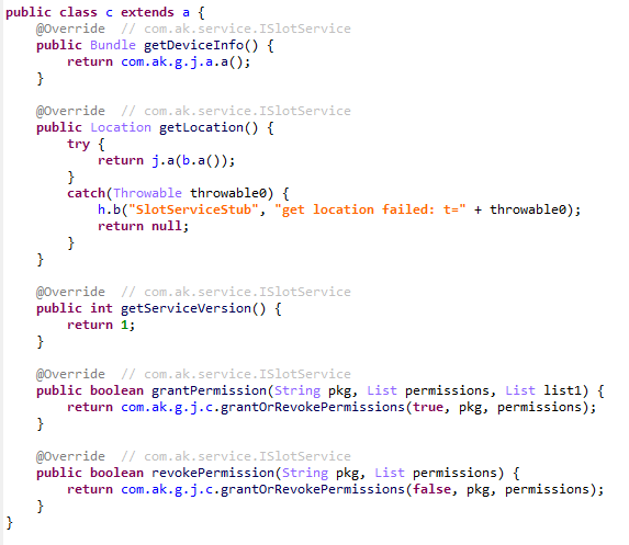 Malicious interface for permission management and device data collection