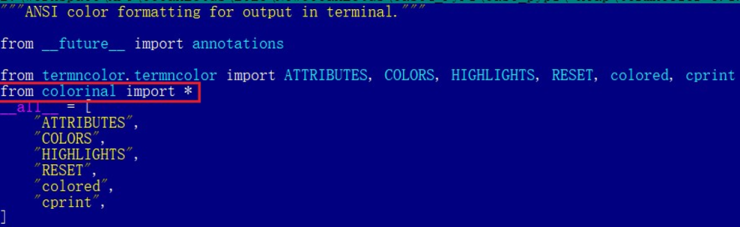The termncolor library imports the malicious colorinal library (Source : Kaspersky).