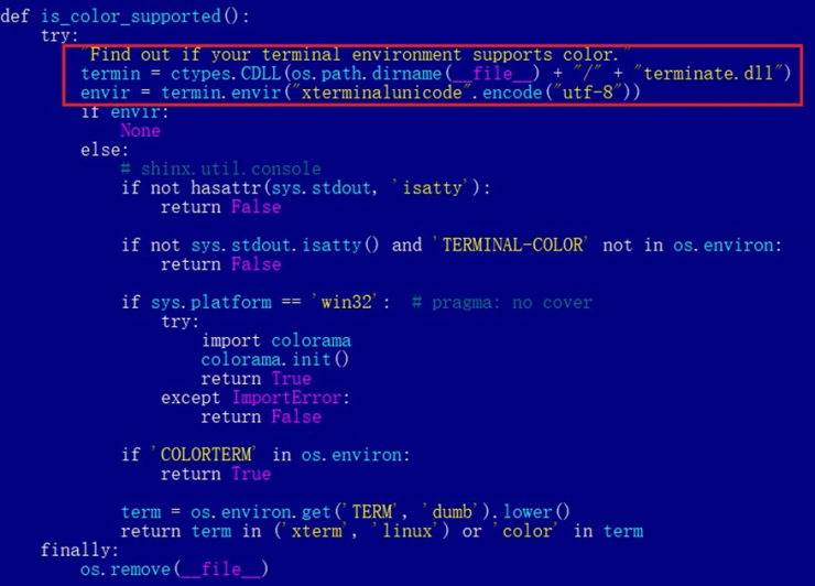 The code loads the dropper into the host Python process (Source : Kaspersky).