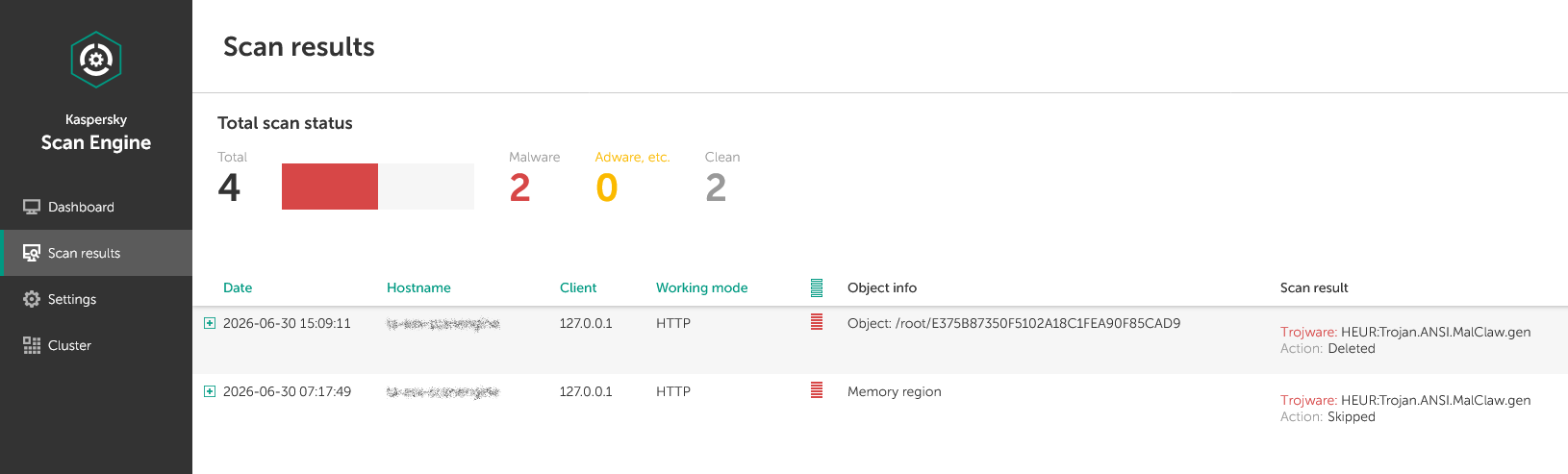 Malicious skill detected by Scan Engine