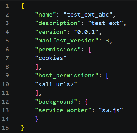 Extension configuration file (manifest.json)