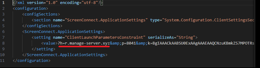 Contents of system.config
