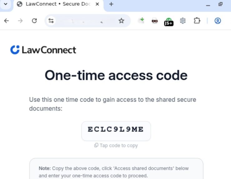The one-time code  (Source : Kaspersky).