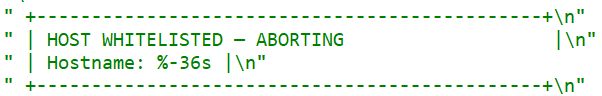Output for whitelisted hosts