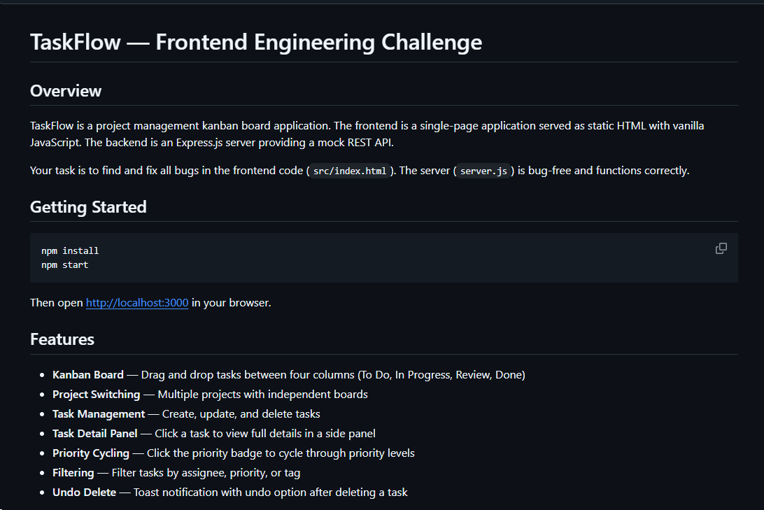 README file for a trojanized coding challenge app