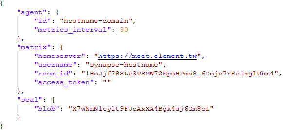 Decrypted Element version configuration file, retrieved from the registry