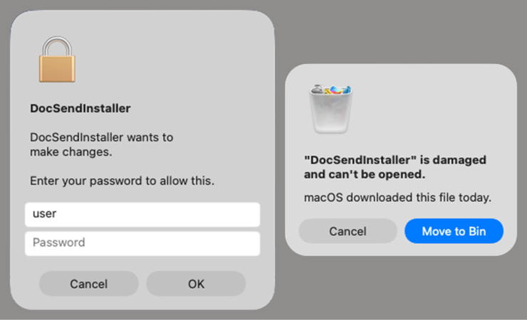Fake stealer pop-up windows (Source : Kaspersky).