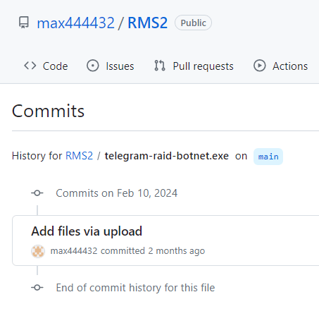 Коммиты загрузки образцов в репозиторий RMS2 