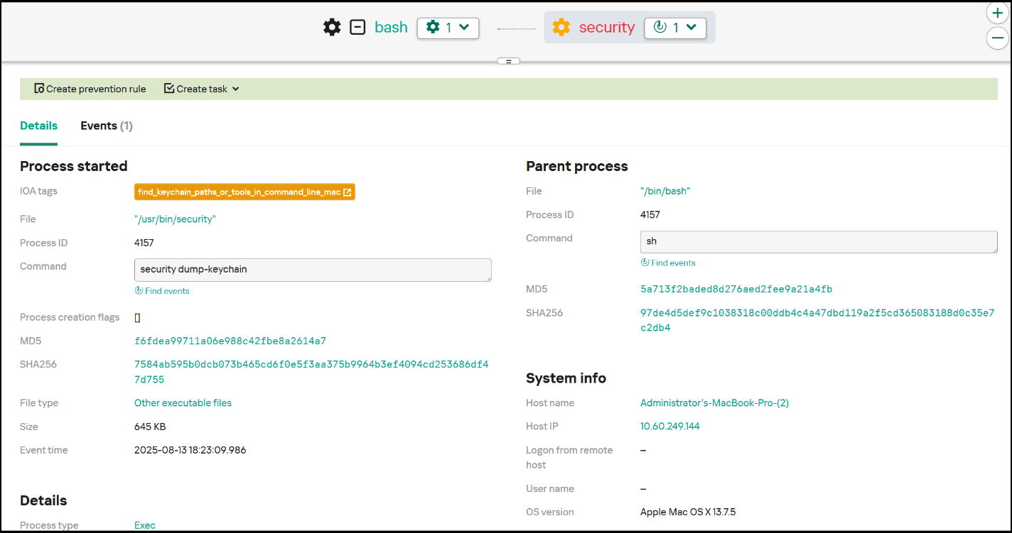 Пример события из EDR