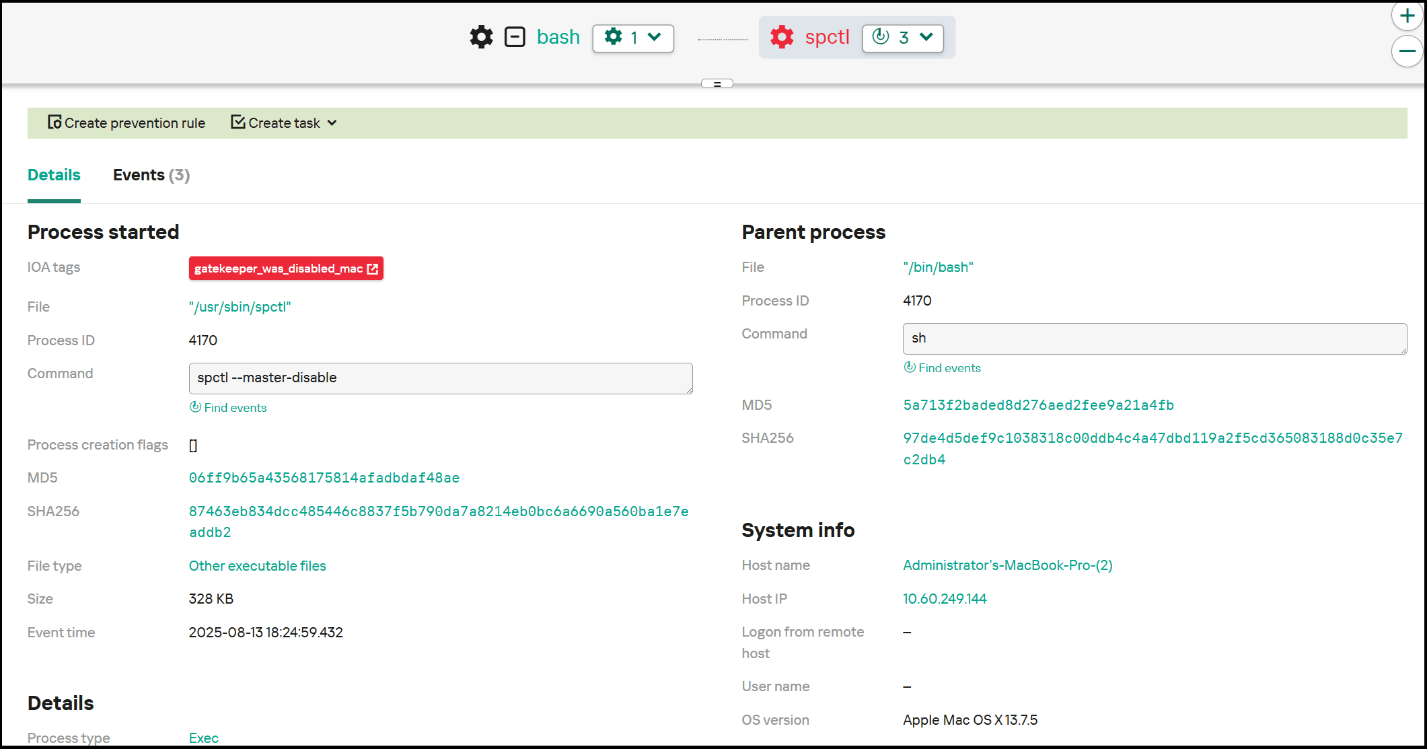 Пример события из EDR