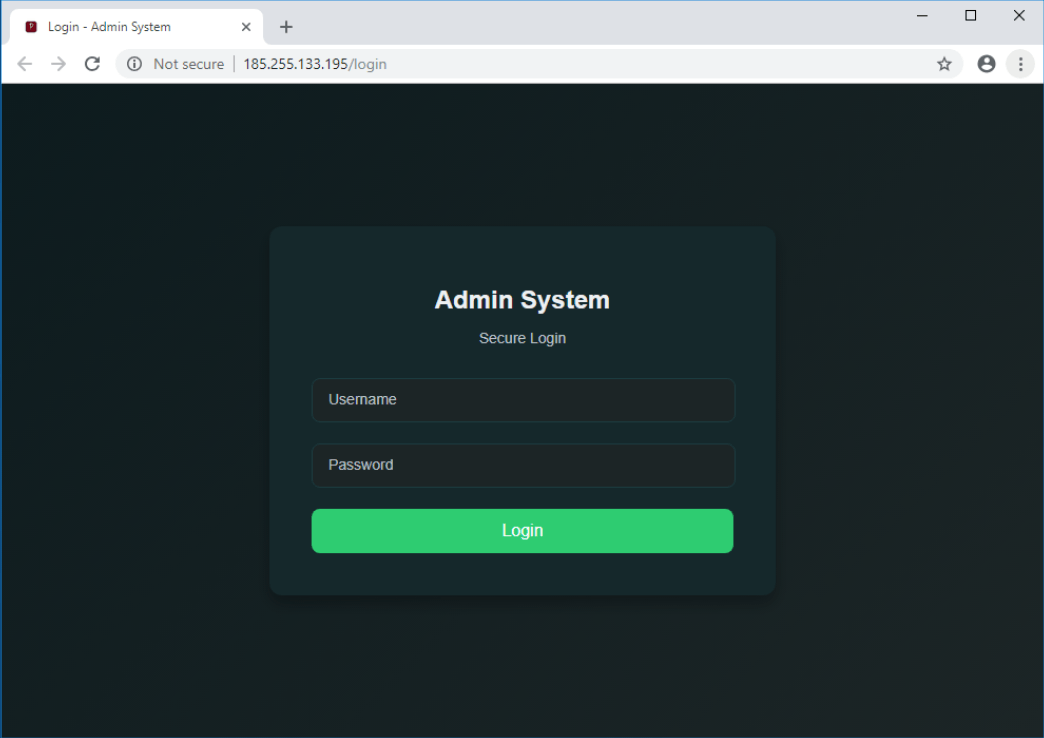 Страница администрирования С2 PhantomSAgent