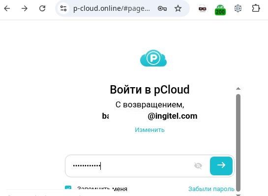 Форма ввода пароля