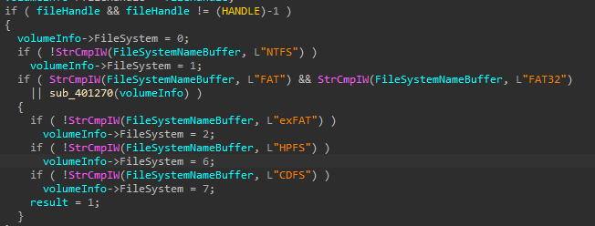 Определение типа файловой системы диска